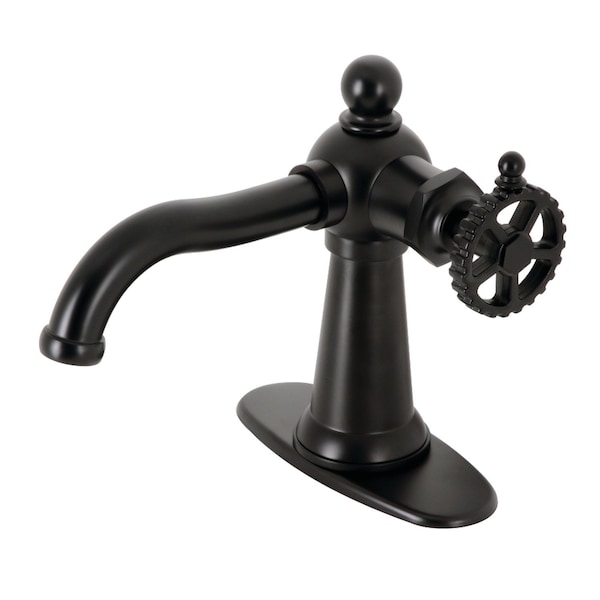 Kingston Brass Single-Handle Bathroom Faucet with Push Pop-Up, Matte Black KSD3540CG - main